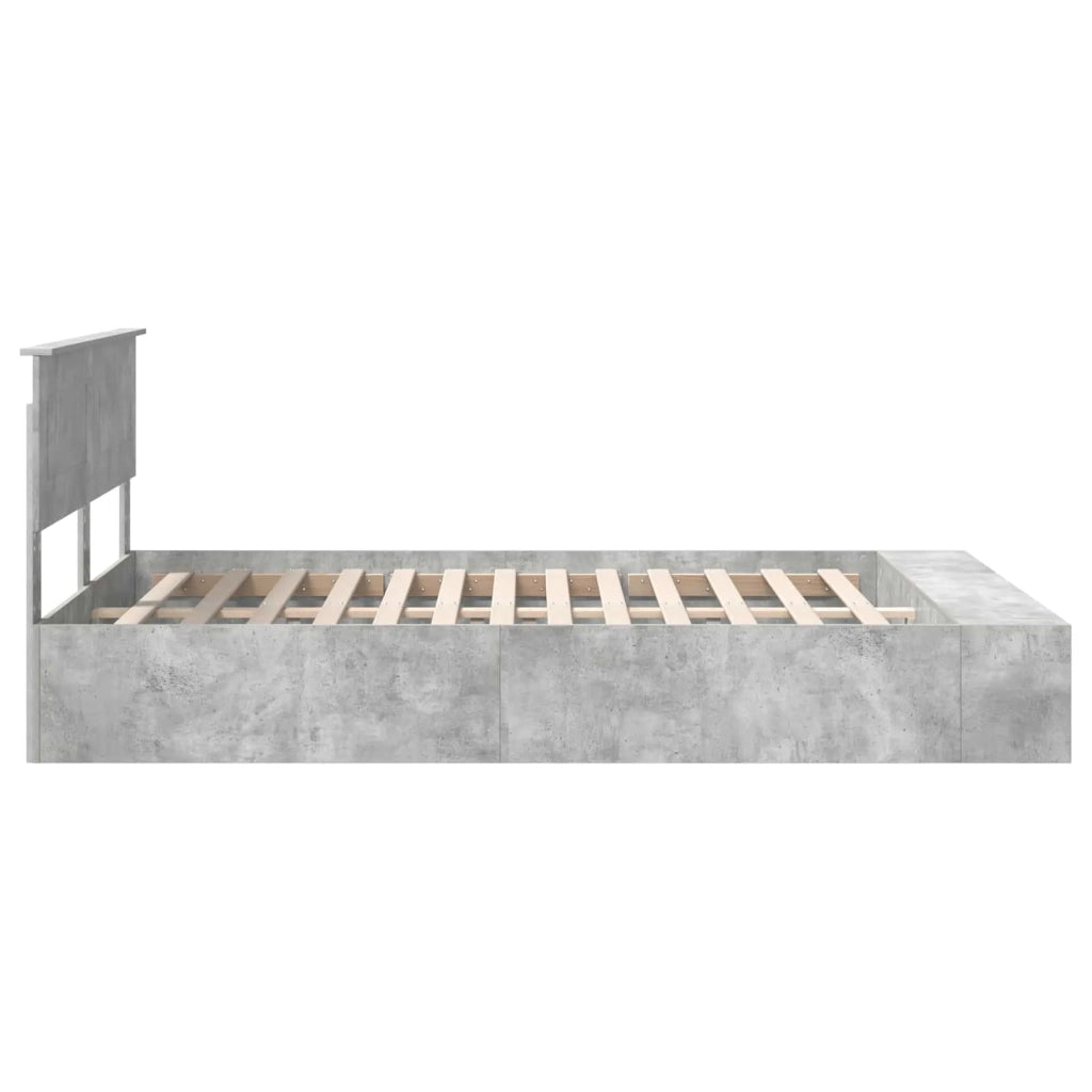Struttura del letto con lo scaffale Grigio cemento 150 x 200 cm 3408357