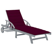 Lettino prendisole sedia a sdraio lettino prendisole letto da giardino mobili da esterno per patio con cuscino legno massello di acacia 02_0012373