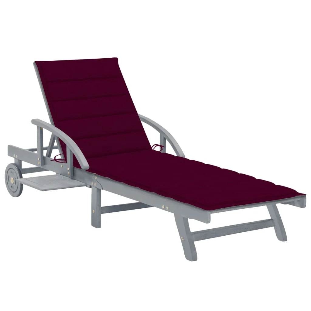 Lettino prendisole sedia a sdraio lettino prendisole letto da giardino mobili da esterno per patio con cuscino legno massello di acacia 02_0012373