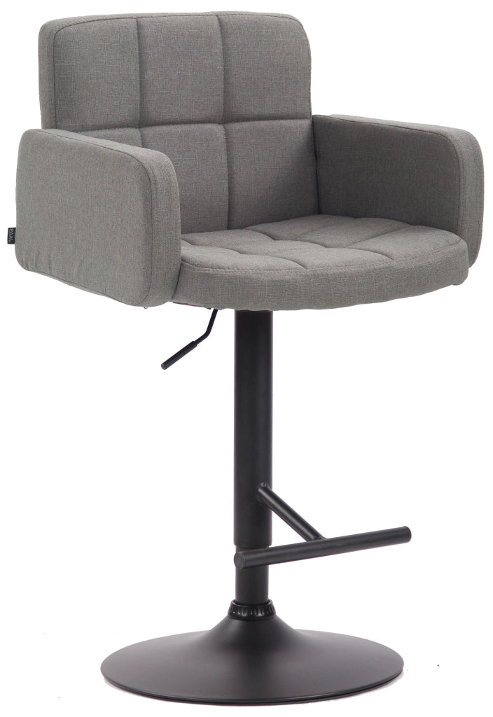 Sgabello Los Angeles in tessuto grigio,nero