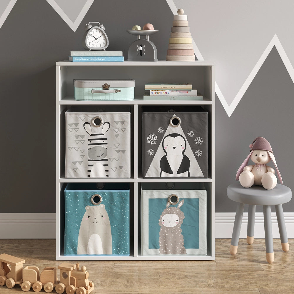 Vicco Libreria bambini Bianco 72 x 90.2 cm con 4 scatole pieghevoli