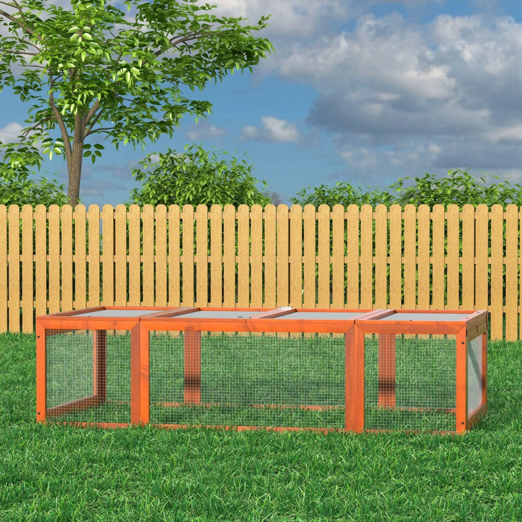 Recinto per Animali Domestici con Tetto Aperto ¨C Minimal ¨C Legno di Abete Arancione