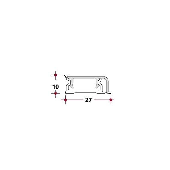 ALZATINA RETTANGOLARE ALLUMINIO 300CM DA 1CM