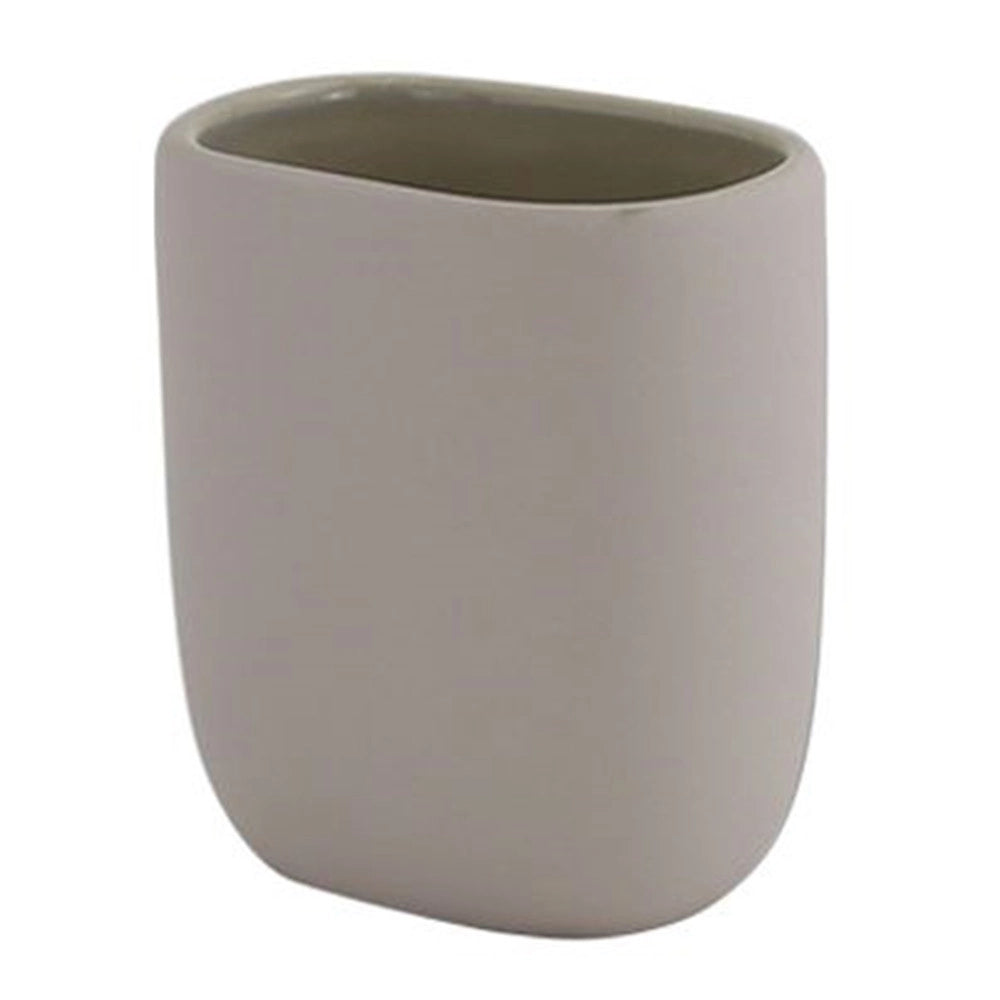 Trade Shop - Bicchiere Porta Spazzolini Dentifricio Piatto Tortora Arredo Bagno Accessorio 87814 -