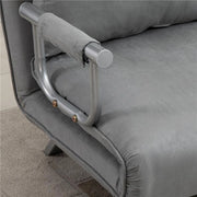 DIVANO LETTO SINGOLO IN FINTA PELLE CON SEDUTA REGOLABILE IN 5 POSIZIONI 105X80X78 CM GRIGIO CHIARO