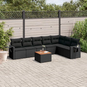 Set Divani da Giardino con Cuscini 8 pz Nero in Polyrattancod mxl 114235