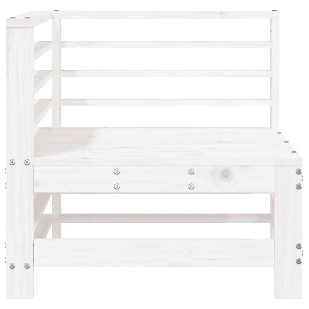 Divani Angolari da Giardino 2 pz Bianchi Legno Massello di Pino 825633