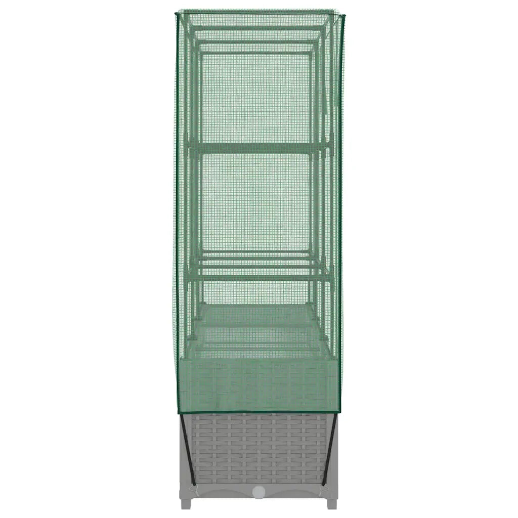Letto Rialzato con Copertura Serra Effetto Rattan 120x40x138 cm 4015857