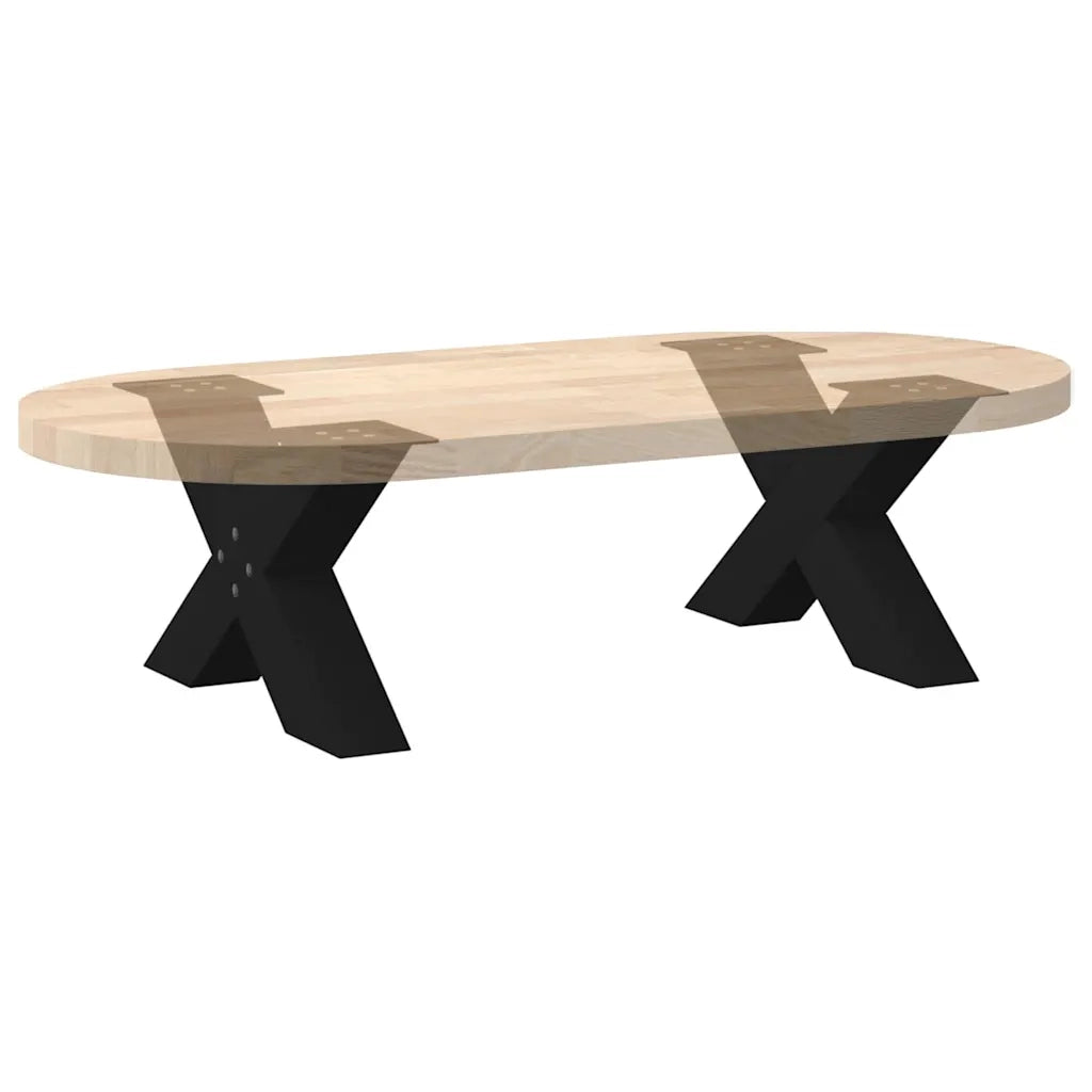 Gambe per Tavolino da Caffè a Forma di X 2 pz Nere 60x(30-31) cm Acciaio 4012940