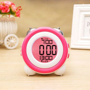 Wekker digitale per sonnambuli - Altoparlante doppio, pausa e luce notturna - Funziona con batterie - Orologio per bambini e adulti - Colore rosso