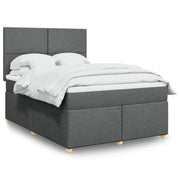 Giroletto a Molle con Materasso Grigio Scuro 160x200 cm Tessuto
