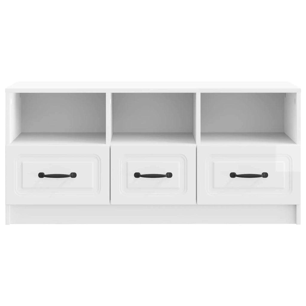 Mobile TV Bianco Lucido 102 x 34,5 x 47 cm Legno ingegnerizzato