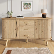 Credenza con Ante Scorrevoli e Cassetti ¨C MINIMAL ¨C Massello, MDF, Design Moderno Scandinavo