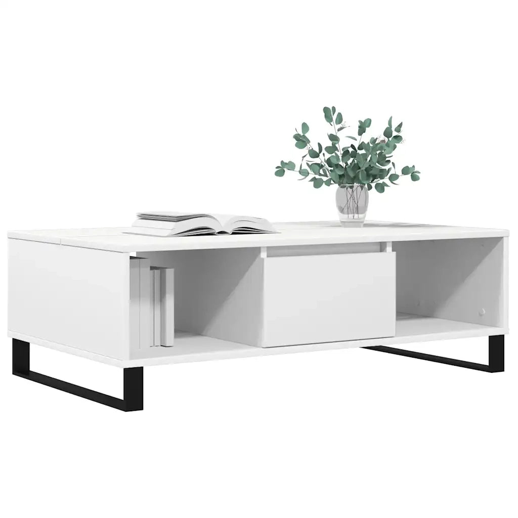 Tavolino da Salotto Bianco 104x60x35 cm in Legno Multistrato
