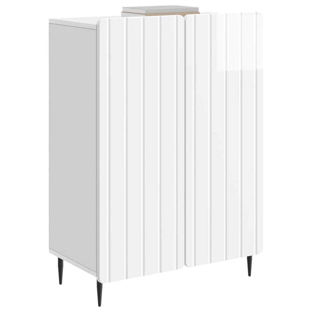 Credenza Bianco Lucido 66 x 34,5 x 92 cm Legno ingegnerizzato 894359