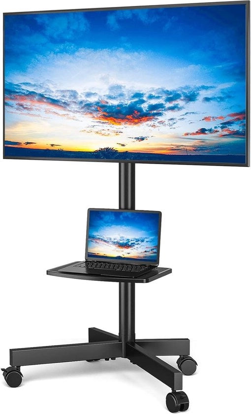 Supporto per schermo con ruote per schermi plasma/LCD/LED 27-60 pollici - Massimo 40 kg - VESA 400 x 400 mm - Altezza regolabile - Nero