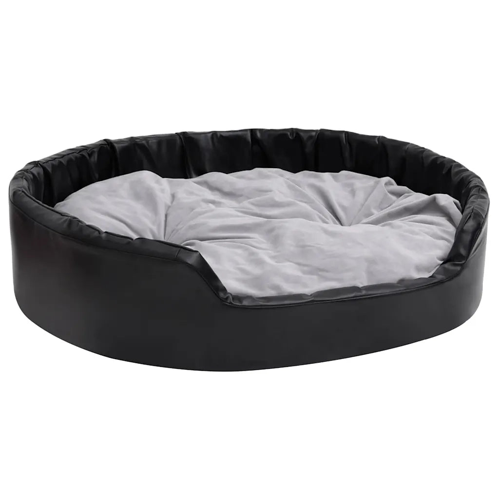 Lettino per Cani Nero e Grigio 99x89x21 cm Peluche e Similpelle CFW5832647