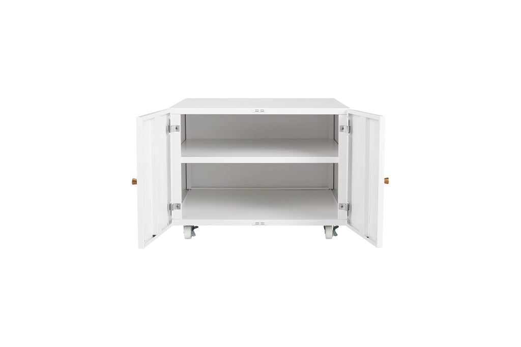 Mobile contenitore per stampante in metallo con ripiano regolabile e 4 ruote per ufficio 67×67×16.5 cm