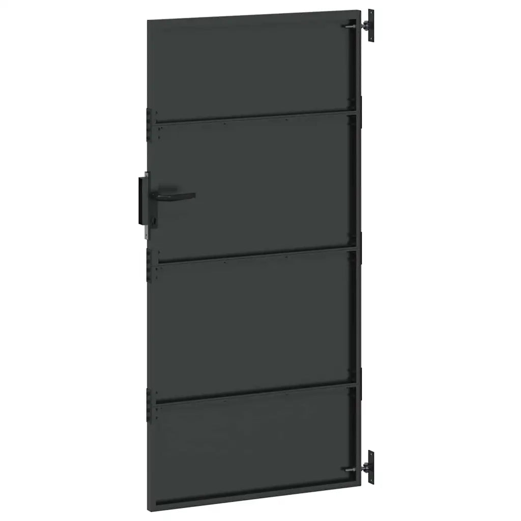 vidaXL Cancello da giardino con blocco Nero 105 x 175 cm