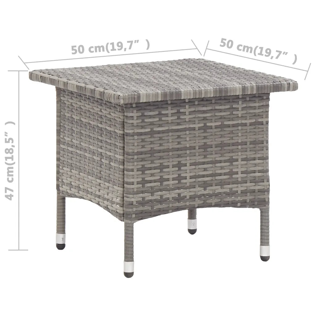 Tavolino da Tè Grigio 50x50x47 cm in Polyrattan 46252