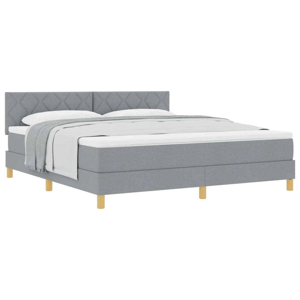 Letto a molle con materasso Grigio chiaro 180 x 200 cm Tessuto 3339014