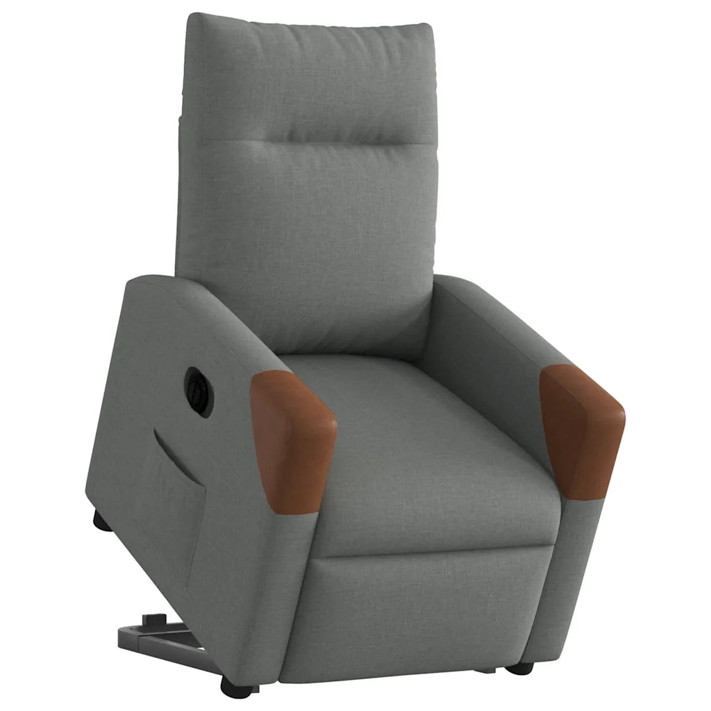 Poltrona Alzapersona Reclinabile Elettrica Grigio Scuro Tessuto 3324023