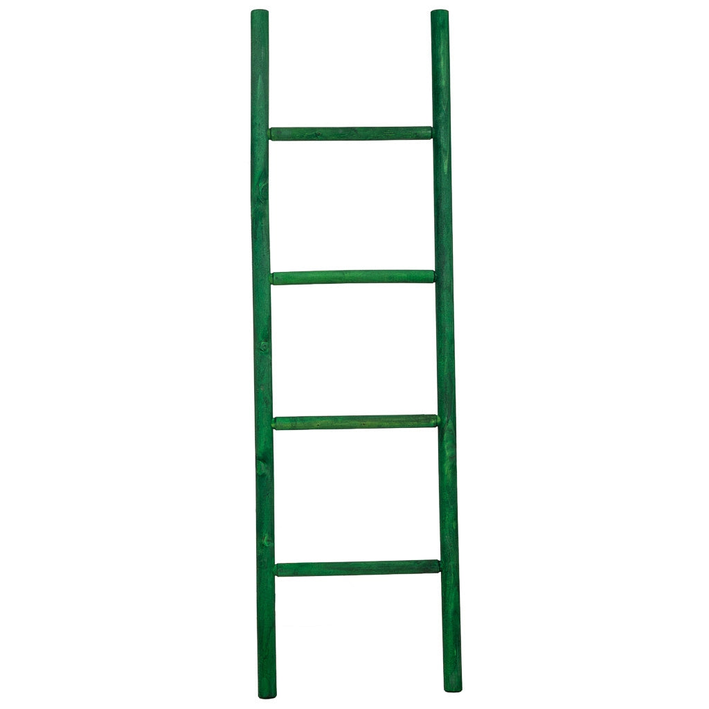 Scala con ripiani in legno verde 44x3x150h cm