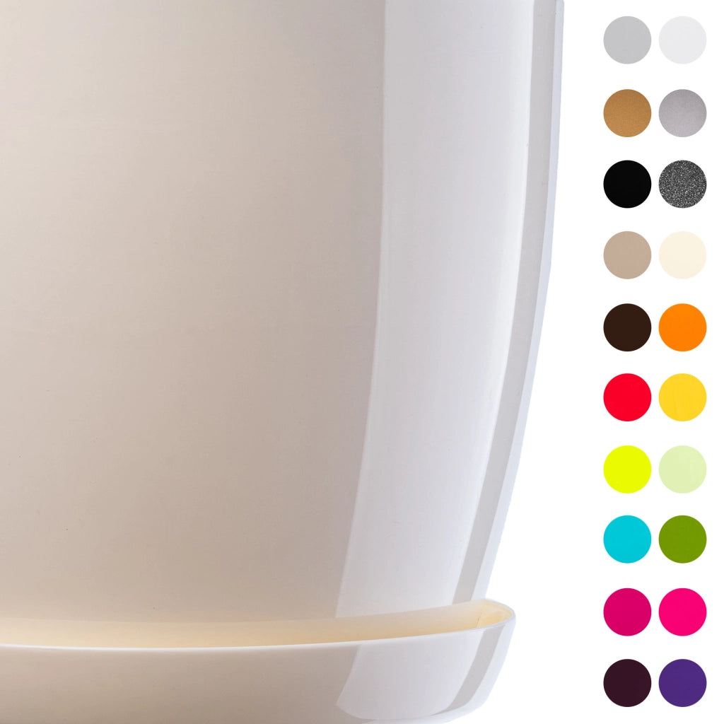 Vaso da fiori KADAX, coprivaso, 28 cm, supporto per fiori, plastica color crema, 3 pezzi.