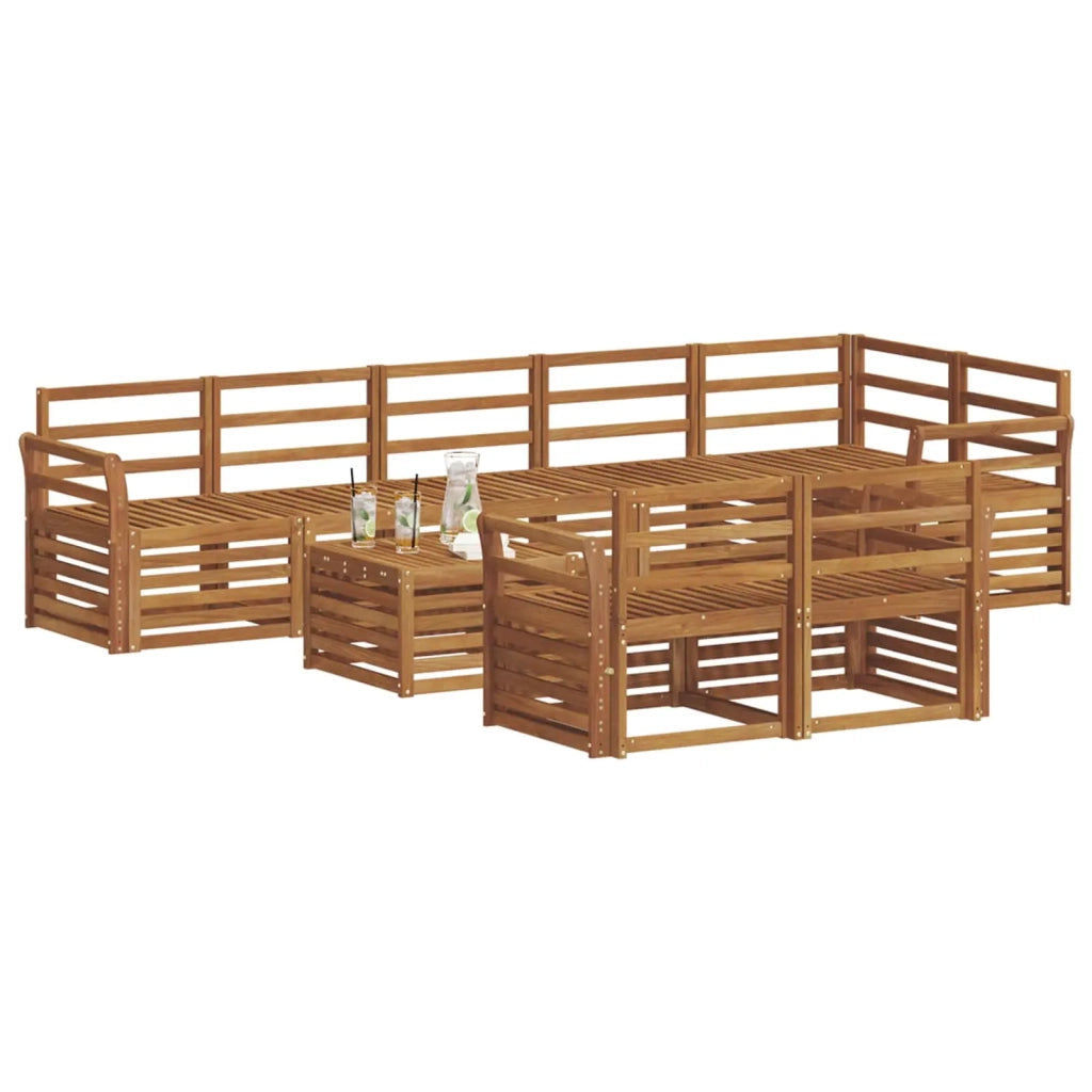 Set divani 9 pcs Naturale Legno di Acacia Massello 3375049