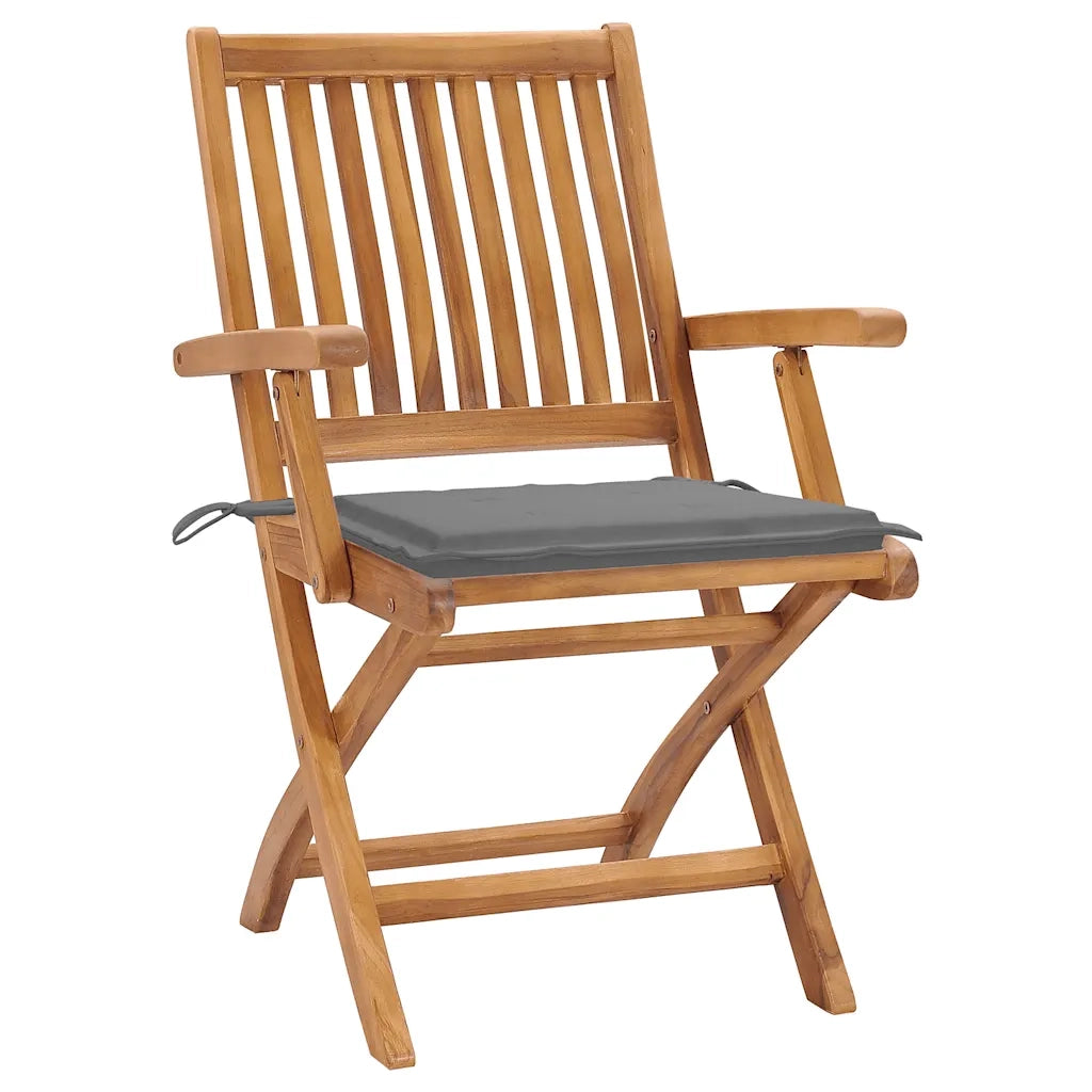 Sedie da Giardino Pieghevoli con Cuscini 8 pz Massello di Teak cod mxl 72171