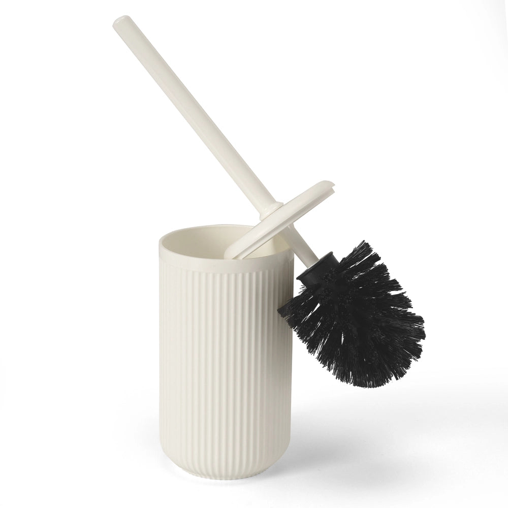 Set accessori bagno completo di 4 pz bianco crema cannettato Arizona