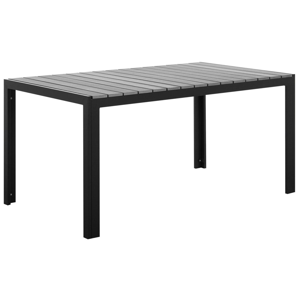 Tavolo da giardino in alluminio grigio e Nero per 6 persone moderno resistente agli agenti atmosferici
