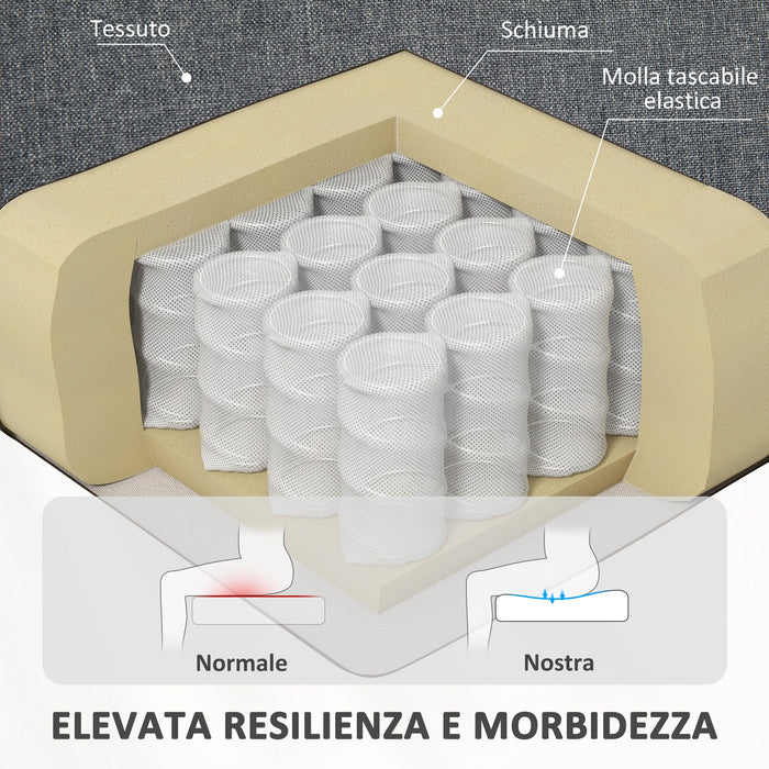 Poltrona Alzapersona Elettrica Reclinabile con Telecomando e Tasca in Tessuto Grigio Carbone