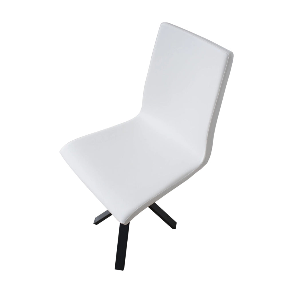 Sedia 40/44x42x86 cm Aury gambe Antracite in Similpelle Bianca