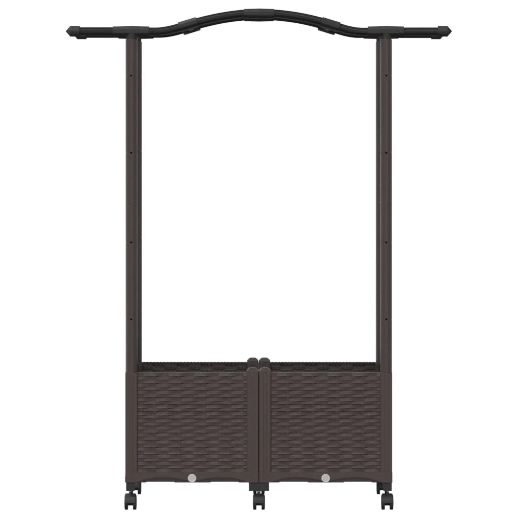 Letto Rialzato con Griglia e Tetto Marrone 125 x 40 x 144 cm PP 3423013