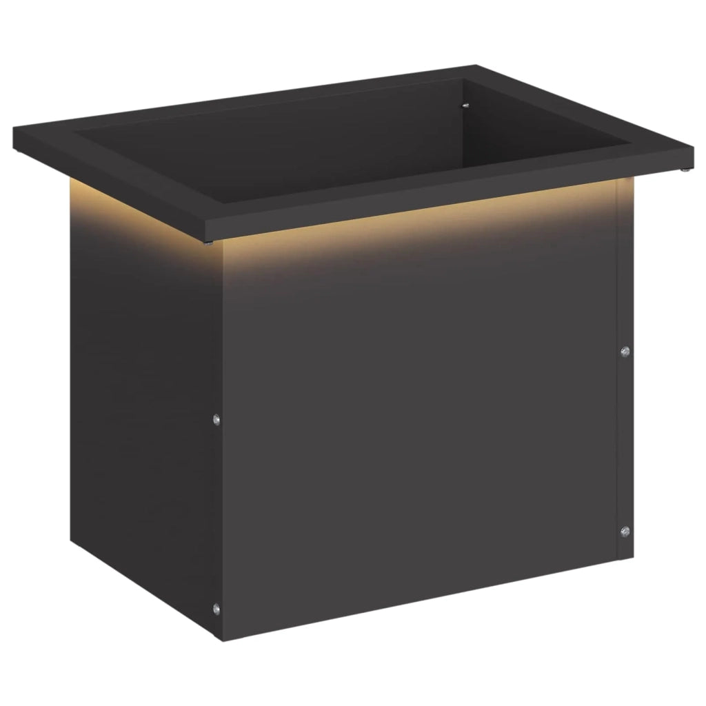 Fioriera da giardino con LED Nero 30 x 40 x 30 cm Acciaio 8008070