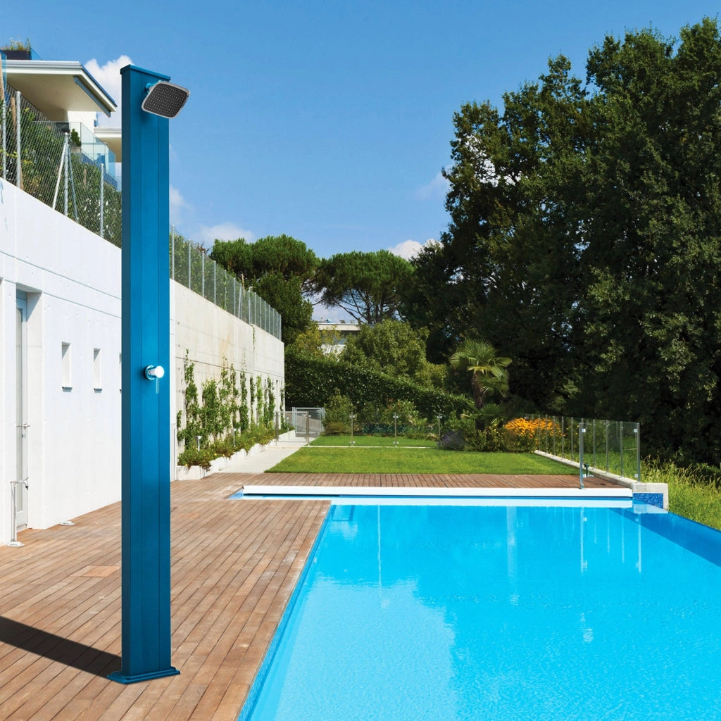 Doccia Solare da Esterno Giardino 30L Miscelatore Arkema Spring S Bianco Crema