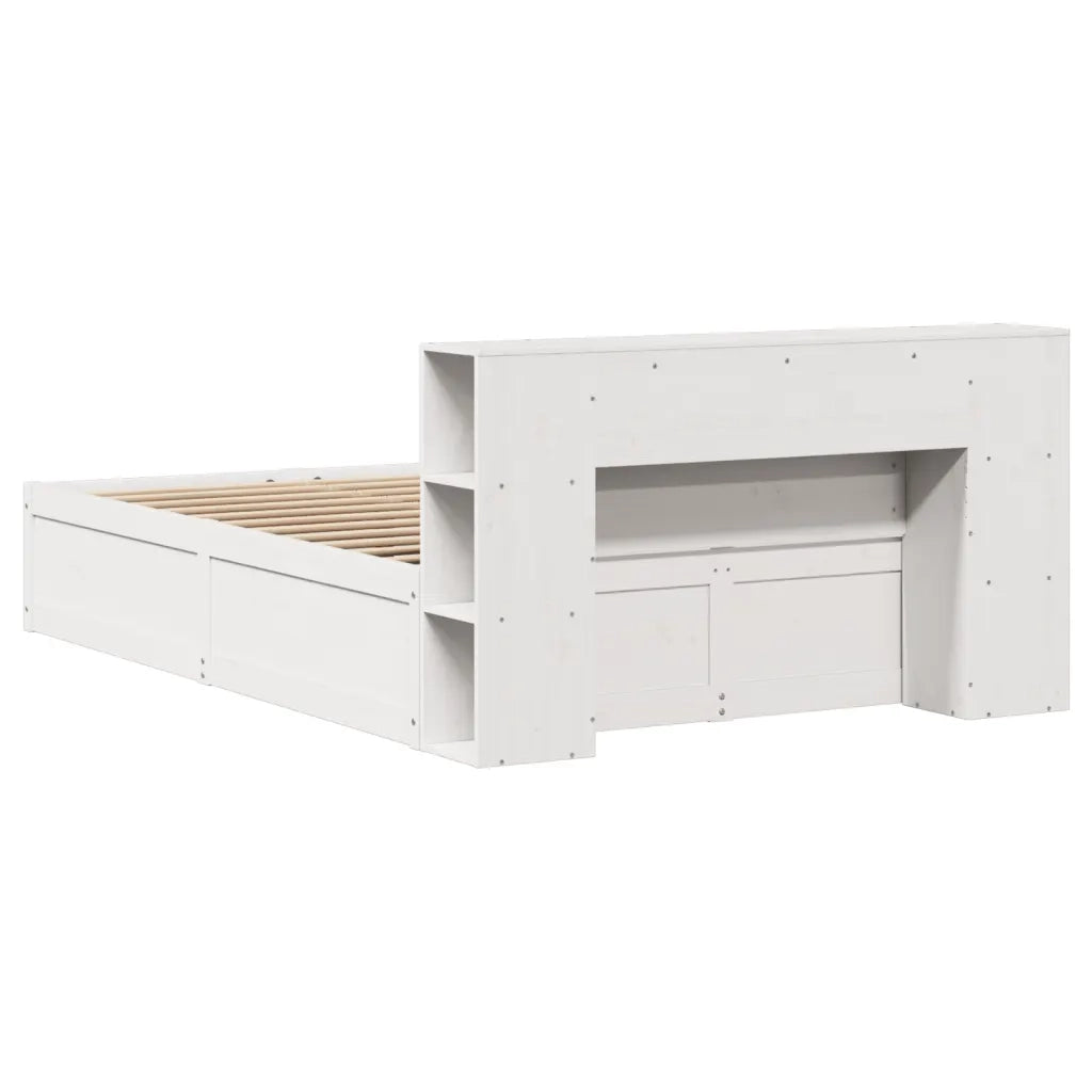 Letto senza Materasso Bianco 140x190 cm Legno Massello di Pino