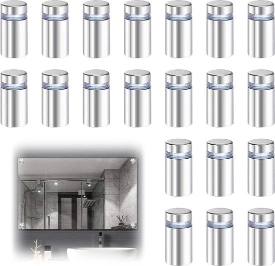 Nageli Acrilici a Distanza con Manico in Acciaio Inox - Display di Promozione per Nageli - Per Banniere e Vetrini - 20 Pezzi