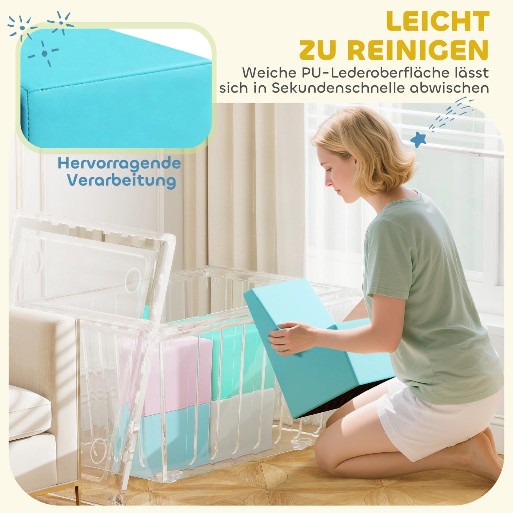 Blocchi da costruzione morbidi per bambini con tavolo e sedie ¨C Zephmum ¨C Multicolore