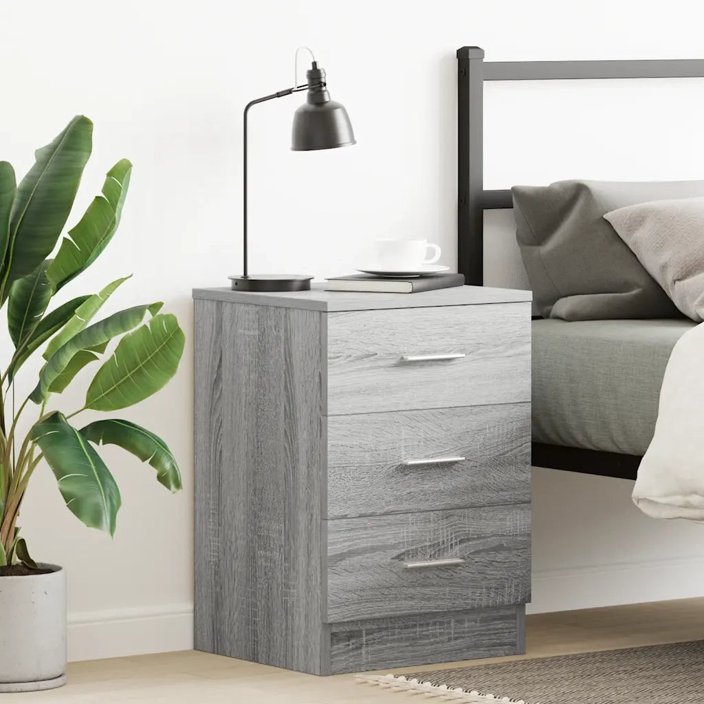 Comodino Grigio Sonoma 38x35x56 cm in Legno Multistrato 815323