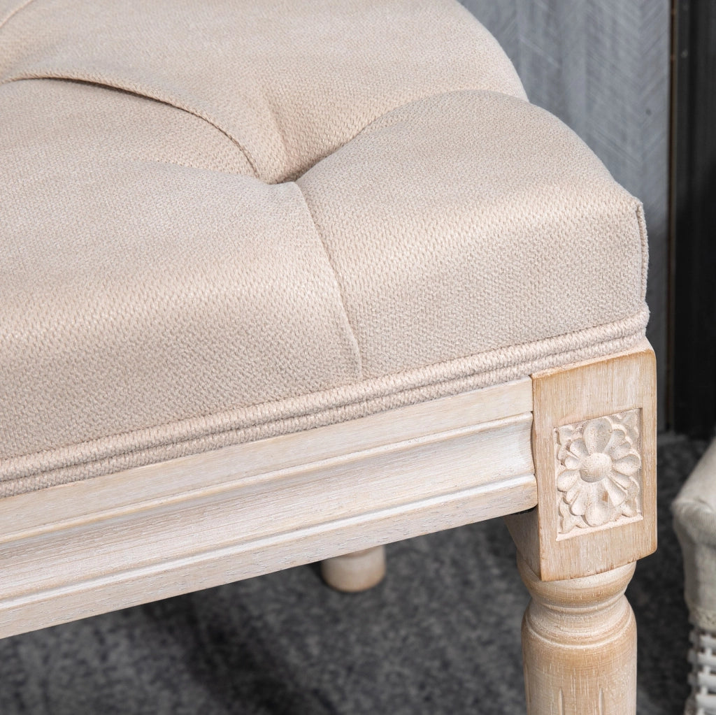 Panca imbottita vintage beige 80x40x43 cm