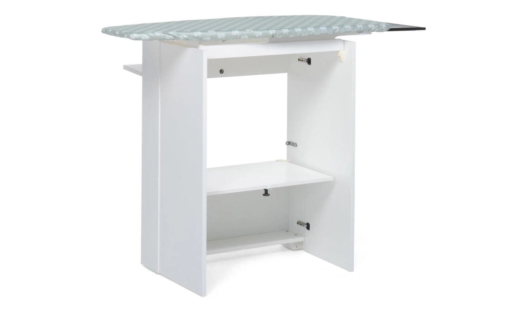 Foppapedretti 9900330710 Stiraemolla Mobile Asse da Stiro Ripiegabile con Ruote Piano 101x49 cm colore Bianco