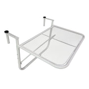 Easycomfort Tavolo da Ringhiera con Ganci ad Altezza Regolabile su 3 Livelli, in Metallo, 60x56.5x45 cm, Bianco