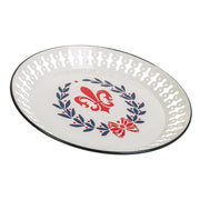 Vassoio in metallo bianco 33,5x33,5x3,5h