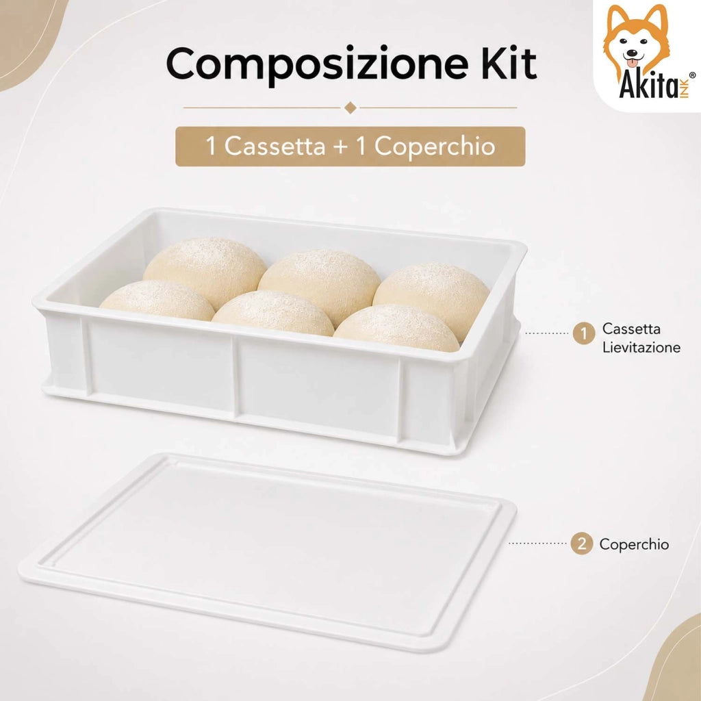Akitaink Cassetta Lievitazione Pizza Pane Coperchio