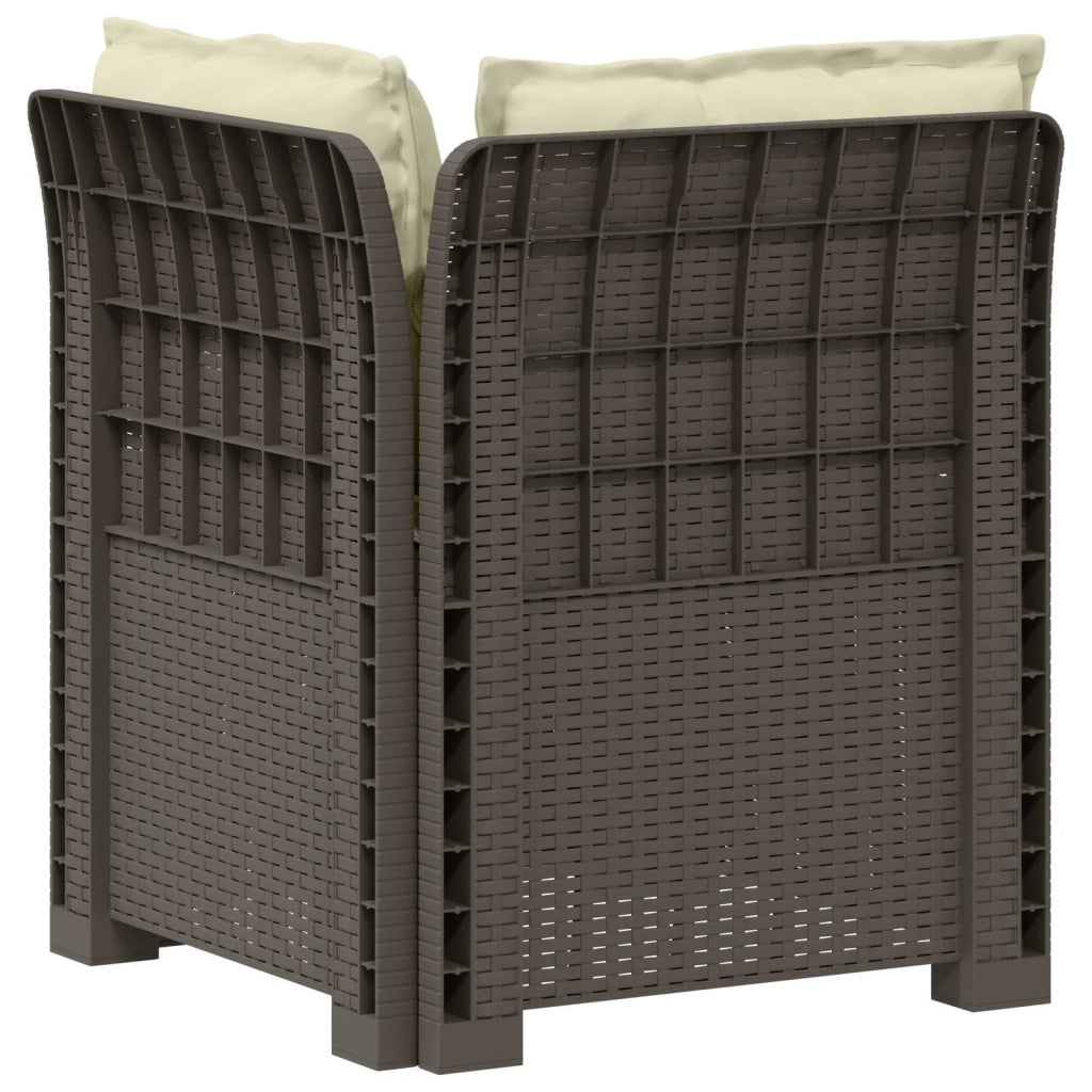 Divano da esterno-Divano da Giardino a 1 Posto con Cuscini Aspetto Rattan PP 184797