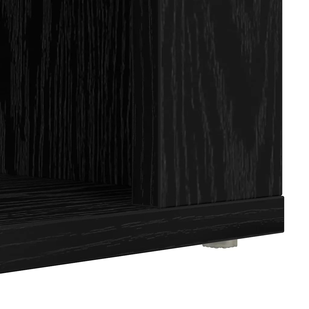 Scarpiera-Scaffale per scarpe Rovere nero 75 x 35 x 45 cm Legno multistrato
