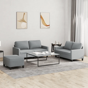 Set di Divani 3 pz con Cuscini Grigio Chiaro in Tessuto 3201452