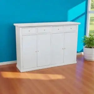 Credenza madia buffet mod Lia in legno Shabby chic bianco anticato